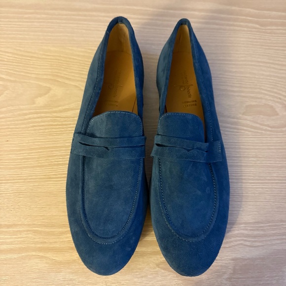 Riccardo Boccia Blue Suede Loafers Size 42 - Picture 2 of 5
